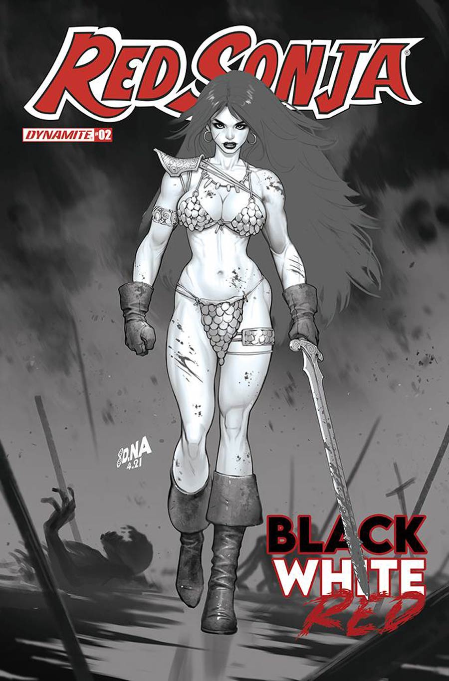 Red Sonja Black White Red #2 Cover I Incentive David Nakayama Black & White Cover