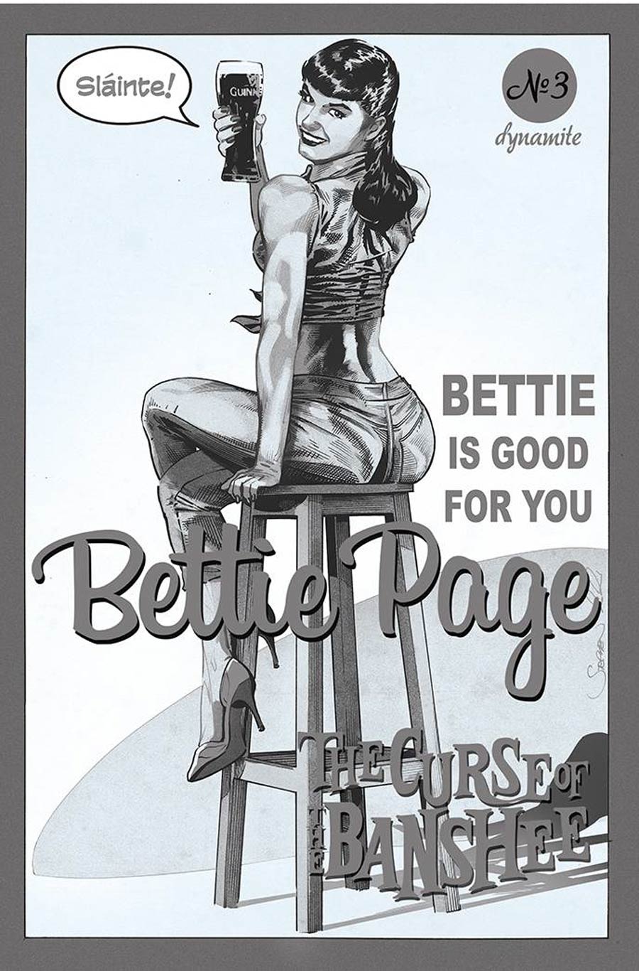 Bettie Page And The Curse Of The Banshee #3 Cover I Incentive Stephen Mooney Black & White Cover