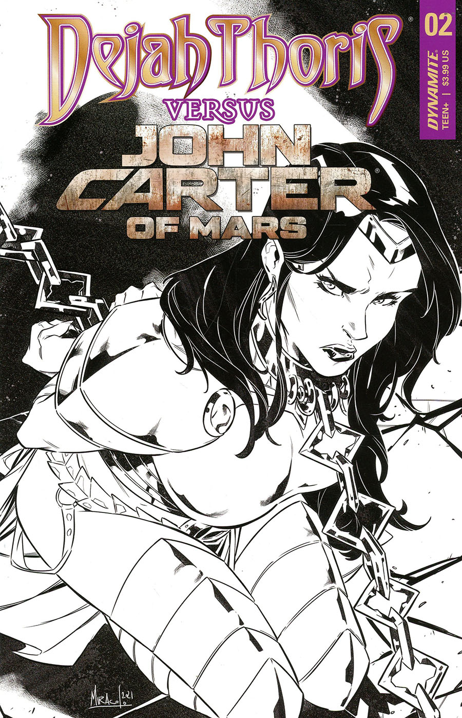 Dejah Thoris Versus John Carter Of Mars #2 Cover F Incentive Alessandro Miracolo Line Art Cover