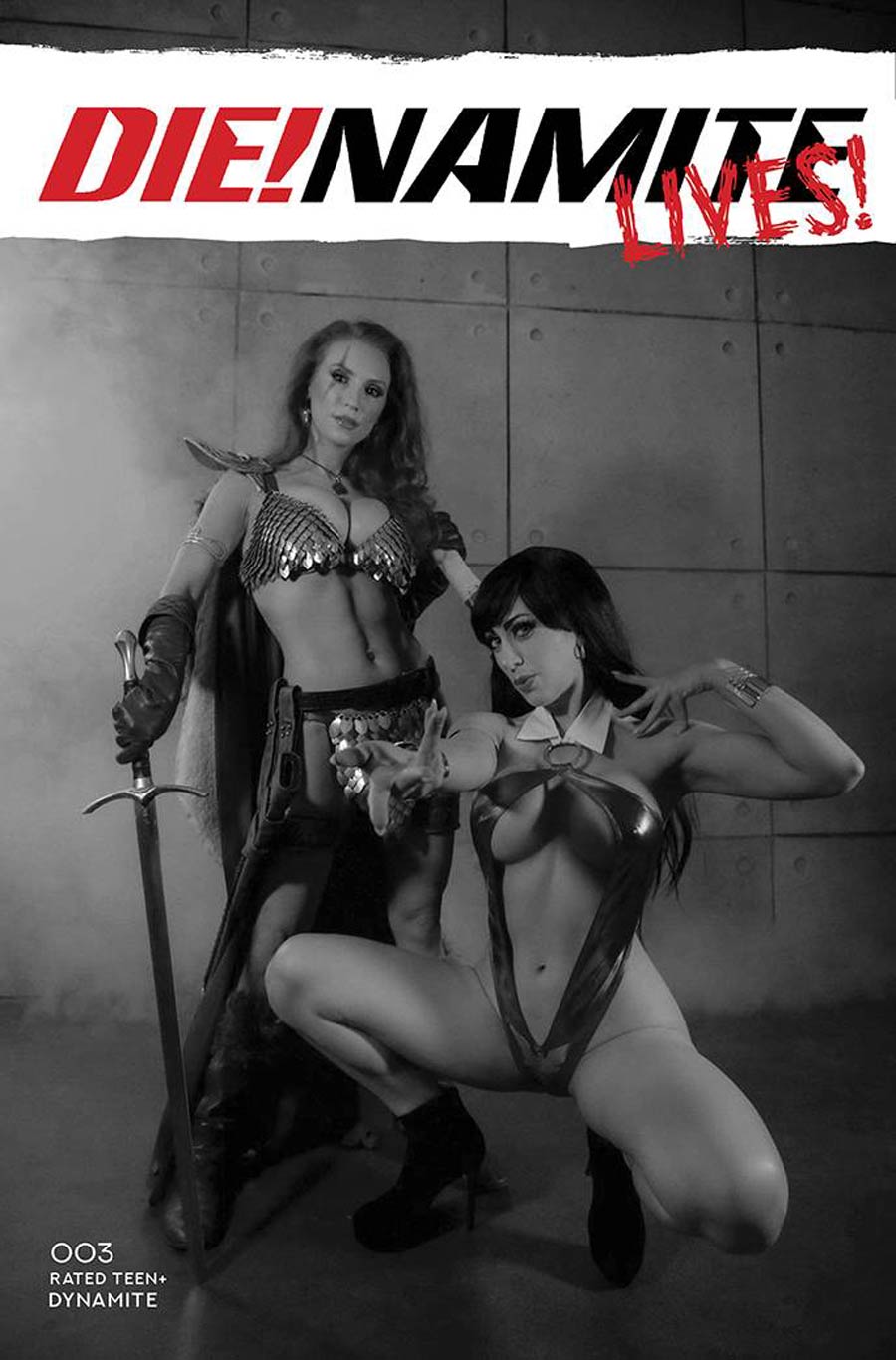 DieNamite Lives #3 Cover I Incentive Gracie The Cosplay Lass & Elizabethrage Cosplay Photo Black & White Cover