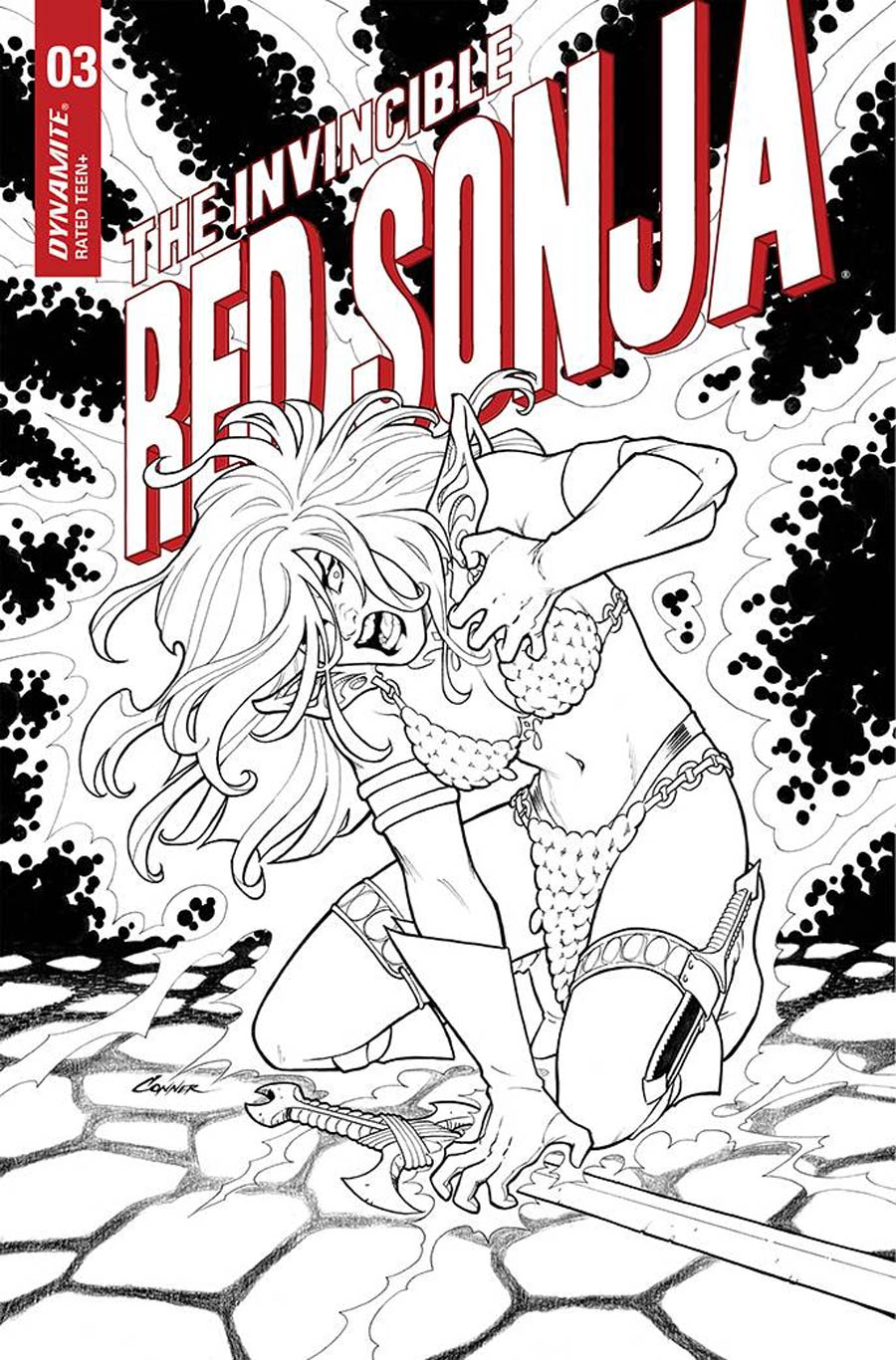 Invincible Red Sonja #4 Cover G Incentive Amanda Conner Line Art Cover