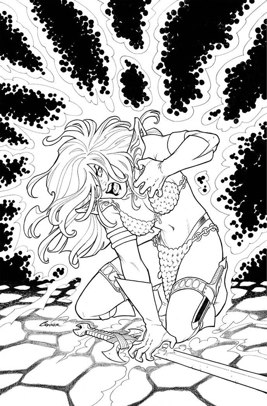 Invincible Red Sonja #4 Cover K Incentive Amanda Conner Line Art Virgin Cover