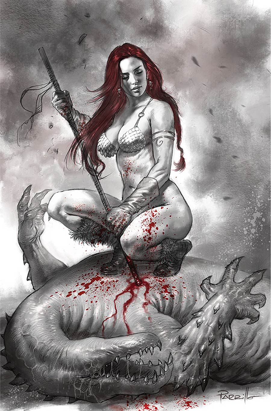 Red Sonja Black White Red #2 Cover K Limited Edition Lucio Parrillo Virgin Cover