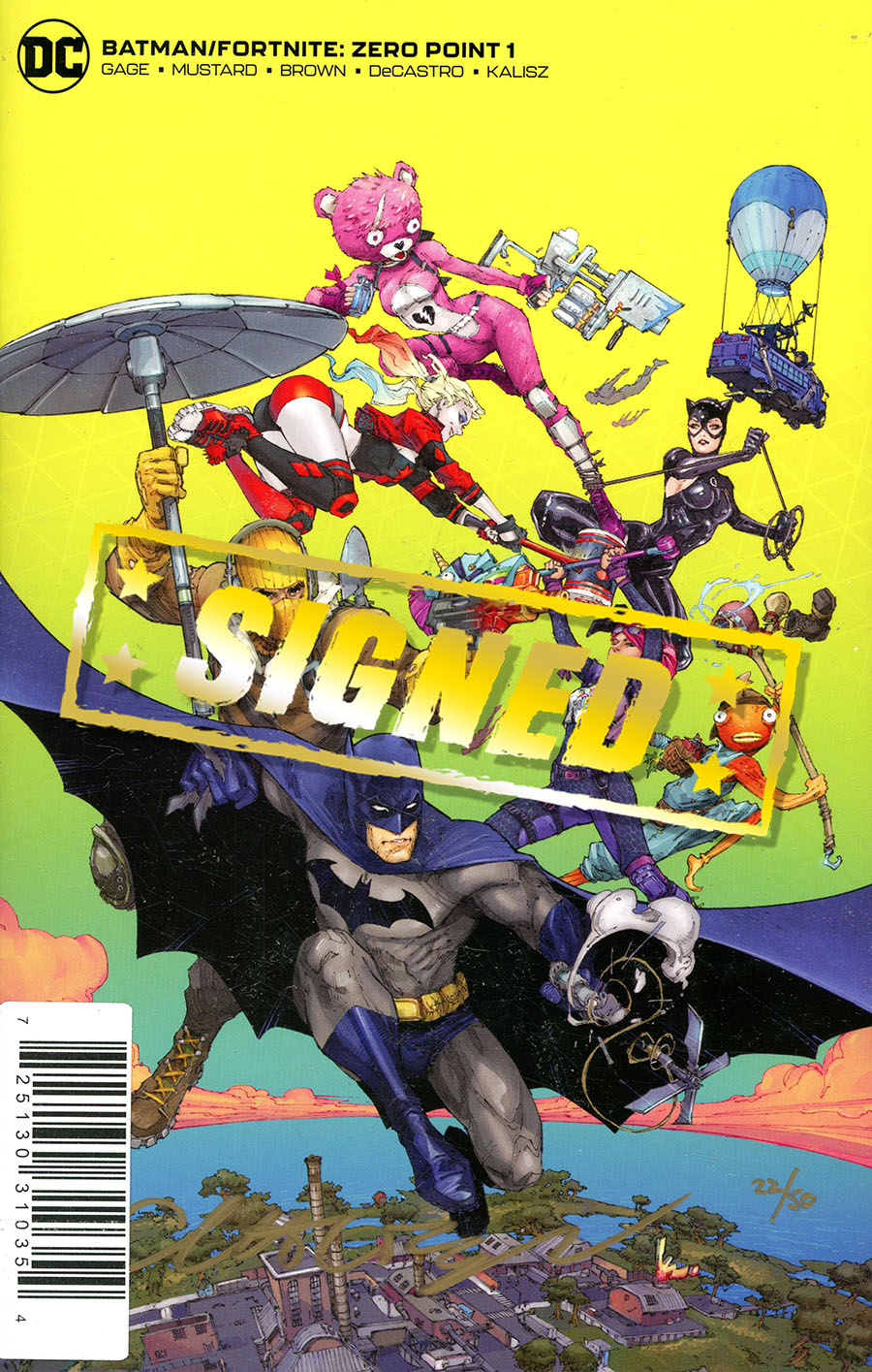 Batman Fortnite Zero Point #1 Cover E DF Gold Signature Series Signed By Christos Gage