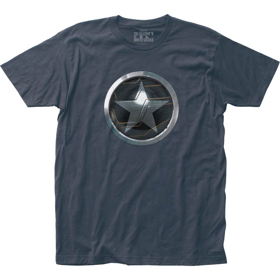 Falcon And The Winter Soldier Winter Soldier Logo Fitted Jersey Black T-Shirt Large