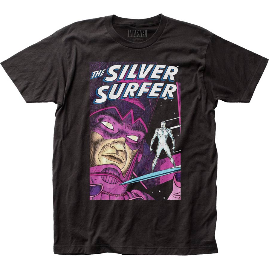 Silver Surfer Parable Fitted Jersey Black T-Shirt Large