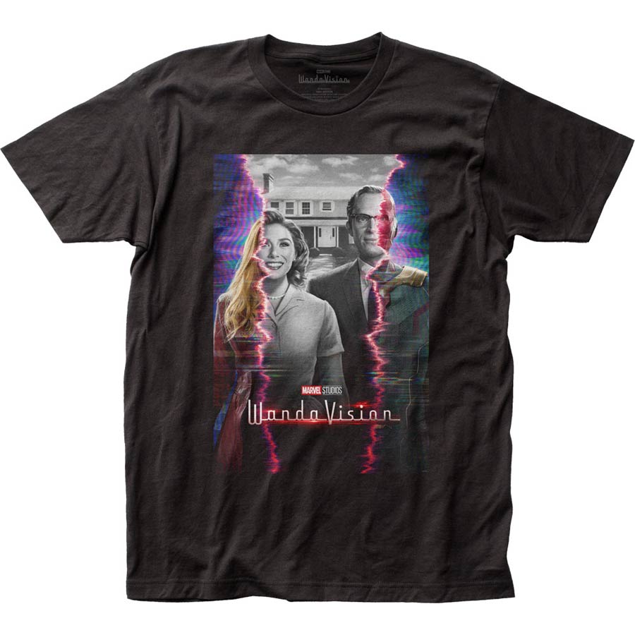 WandaVision Time Glitch Poster Fitted Jersey Black T-Shirt Large