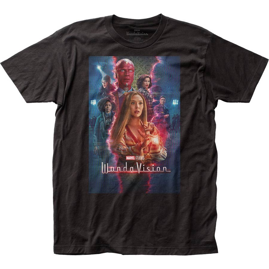 WandaVision Poster Fitted Jersey Black  T-Shirt Large