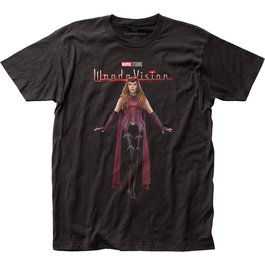 WandaVision The Scarlet Witch Fitted Jersey Black T-Shirt Large