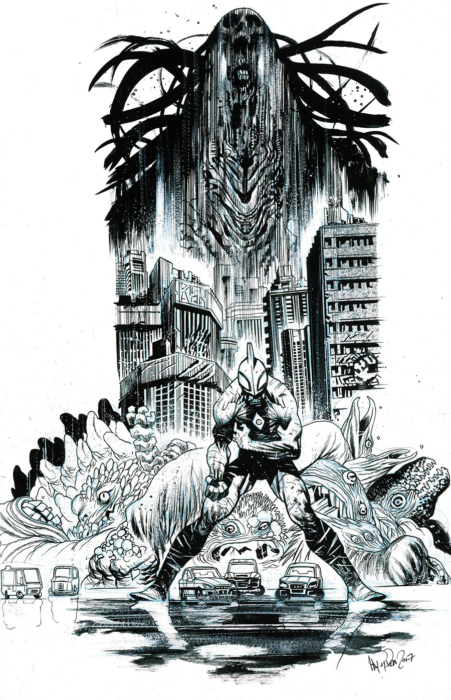 Ultramega By James Harren #1 Cover I 3rd Ptg Incentive James Harren Black & White Variant Cover