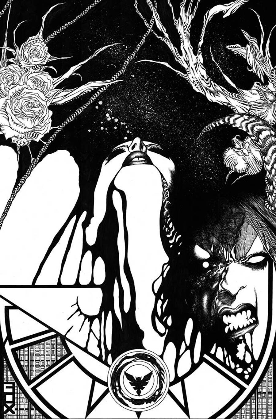 Vampirella vs Purgatori #4 Cover L Incentive Russell Fox Black & White Virgin Cover