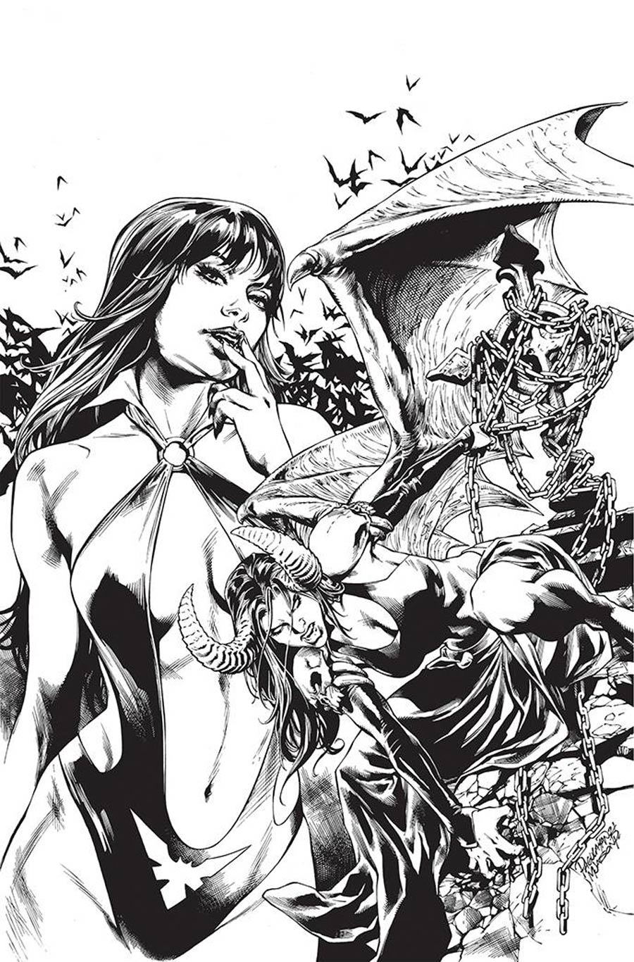 Vampirella vs Purgatori #4 Cover M Incentive Carlo Pagulayan Black & White Virgin Cover