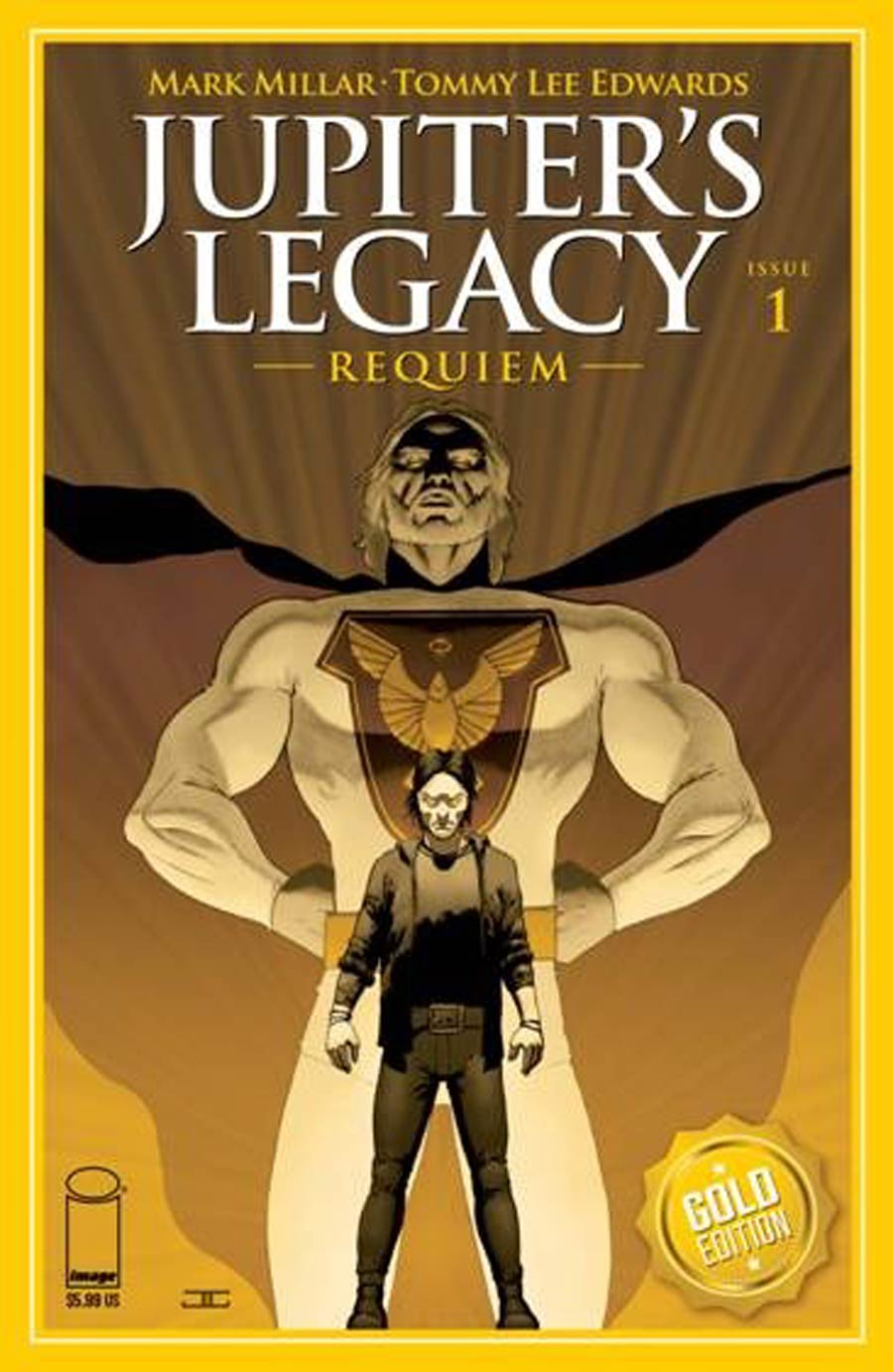 Jupiters Legacy Requiem #1 Cover I Incentive John Cassaday Gold Foil Variant Cover