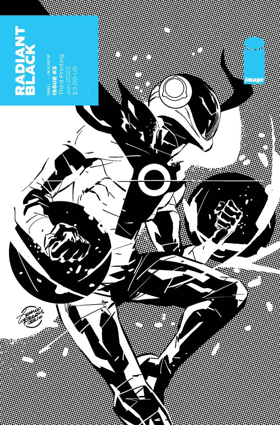 Radiant Black #3 Cover F 3rd Ptg Incentive Marcello Costa & Geraldo Borges Black & White Cover