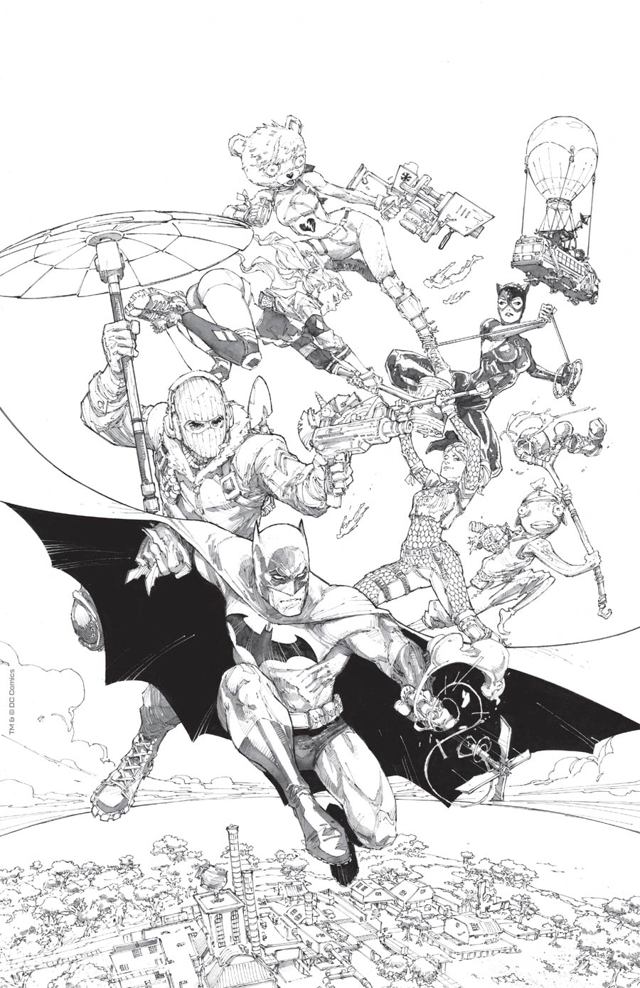 Batman Fortnite Zero Point Batman Day Special Edition #1 Cover B Incentive Mikel Janin Black & White Cover