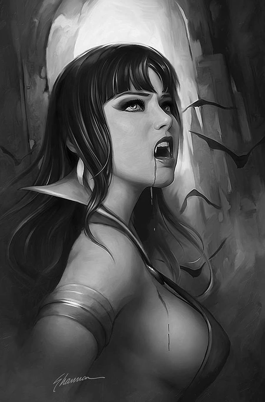 Vampirella Vol 8 #21 Cover M Incentive Shannon Maer Black & White Virgin Cover