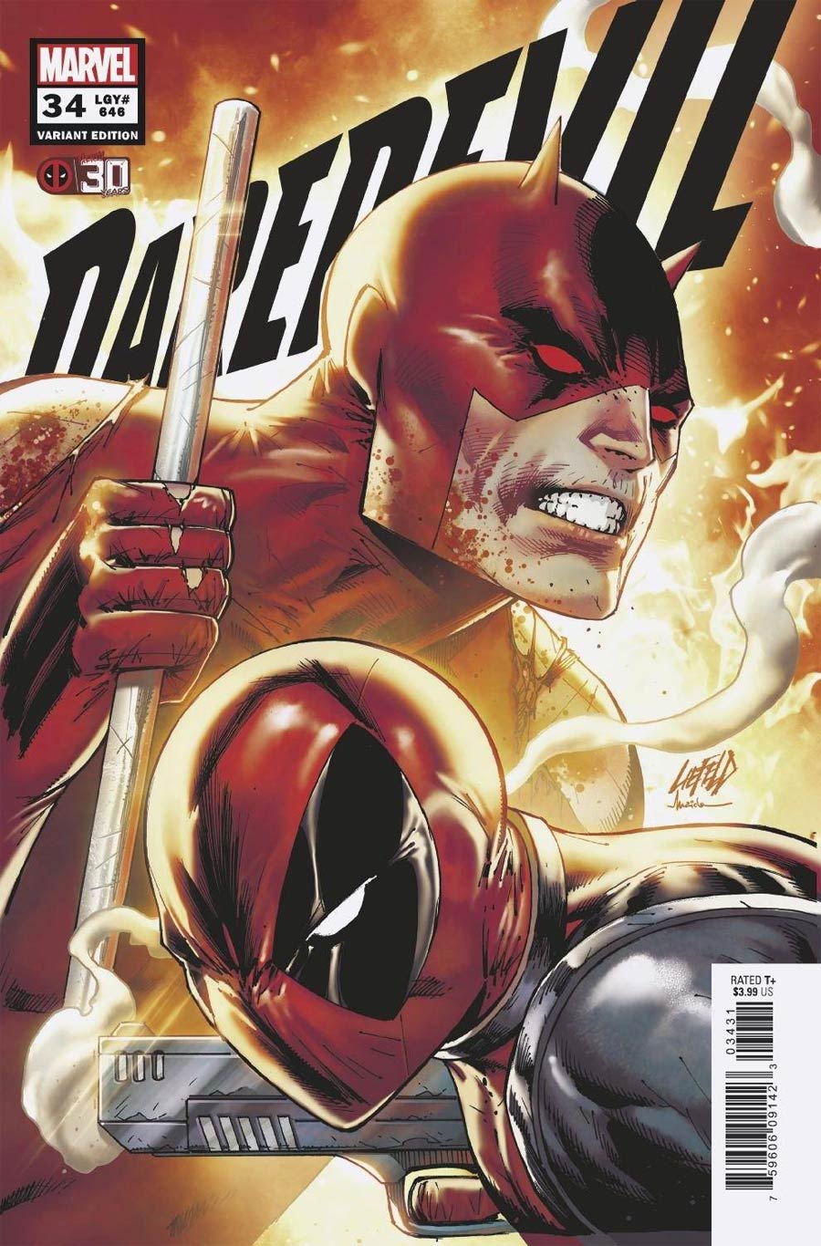 Daredevil Vol 6 #34 Cover C Variant Rob Liefeld Deadpool 30th Anniversary Cover