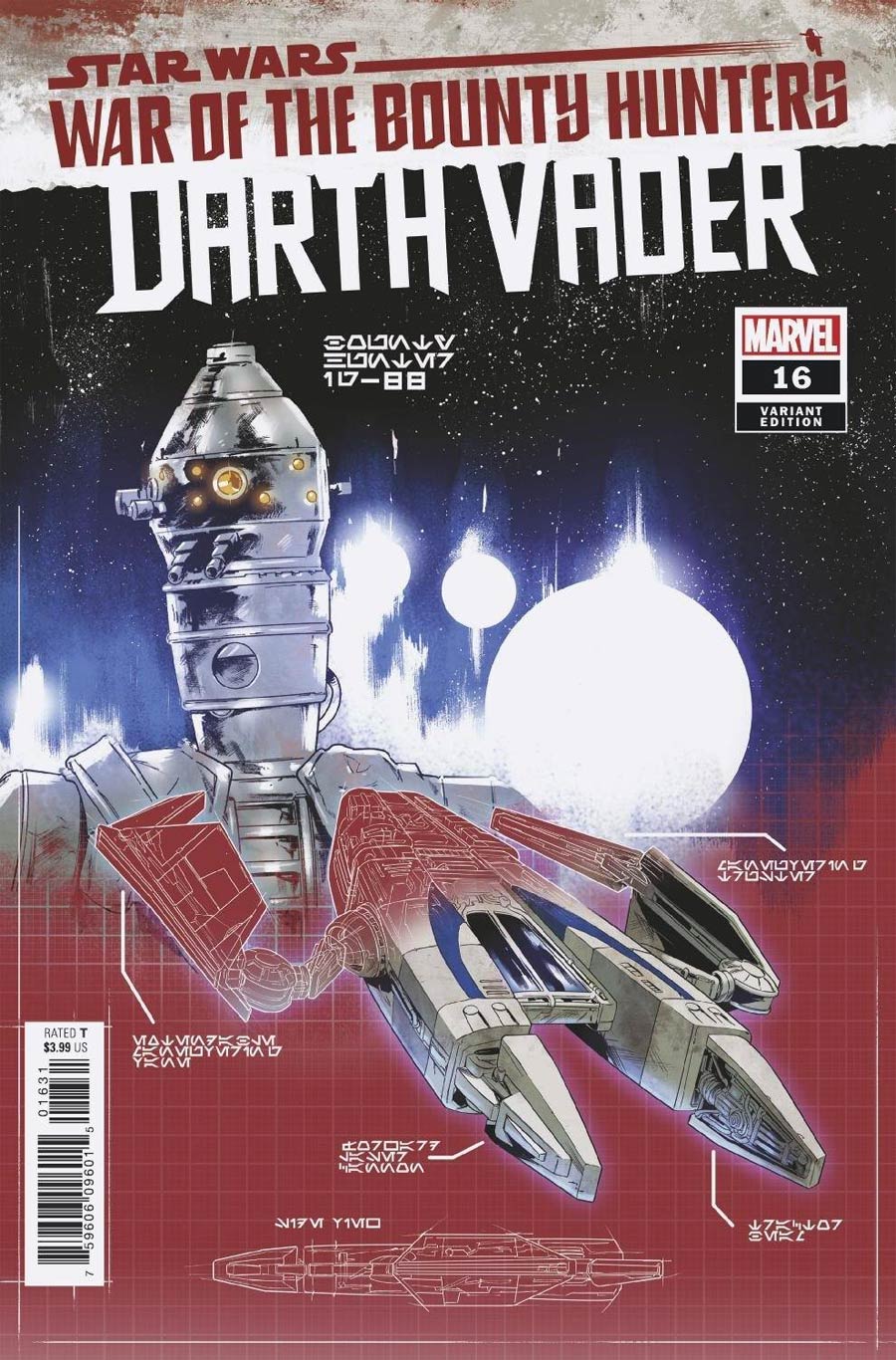 Star Wars Darth Vader #16 Cover B Variant Paolo Villanelli Bounty Hunter Ship Blueprint Cover (War Of The Bounty Hunters Tie-In)