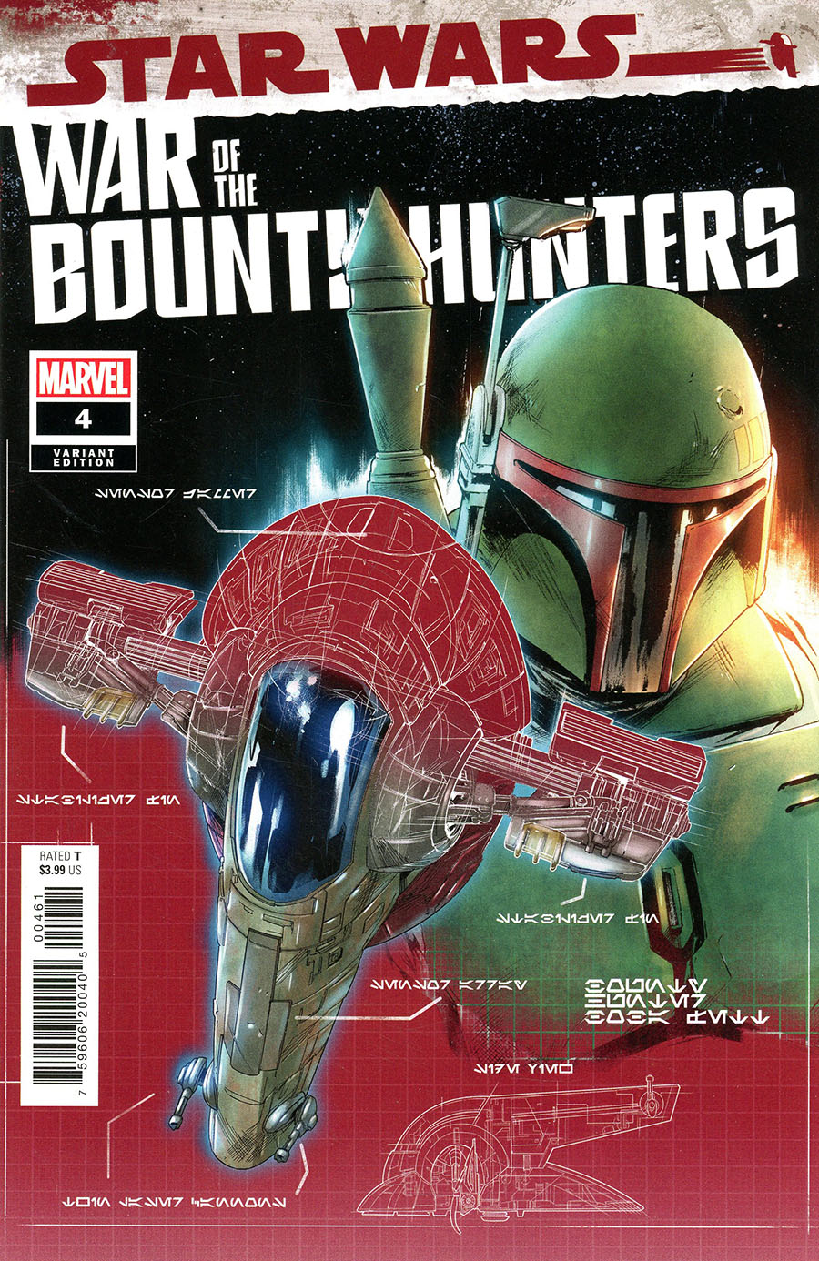 Star Wars War Of The Bounty Hunters #4 Cover B Variant Paolo Villanelli Bounty Hunter Ship Blueprint Cover