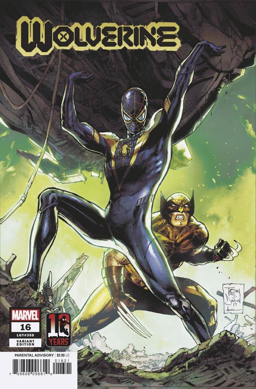 Wolverine Vol 7 #16 Cover B Variant Tony Daniel Miles Morales Spider-Man 10th Anniversary Cover