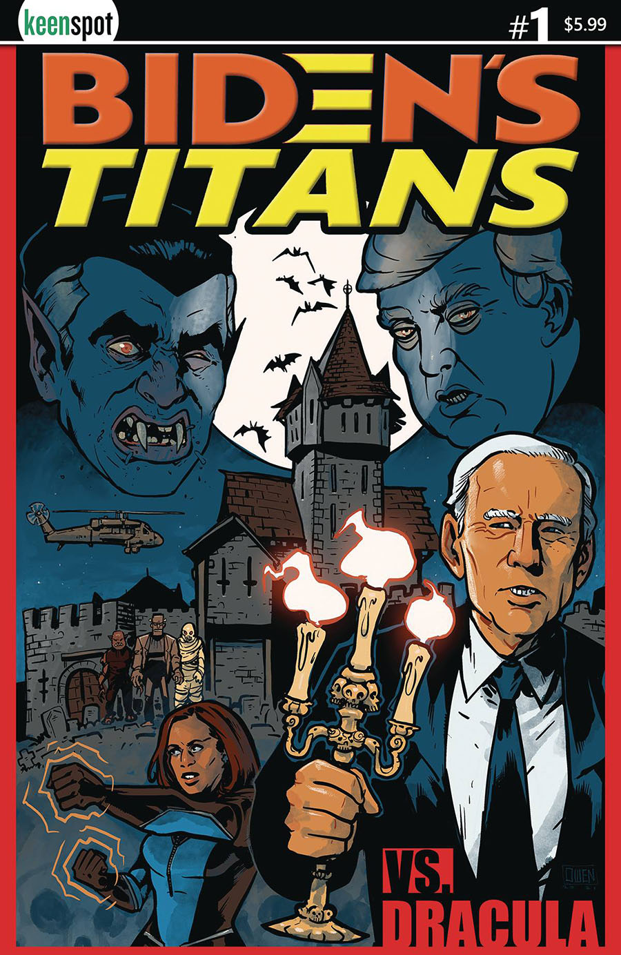 Bidens Titans vs Dracula Cover A Regular Owen Gieni Cover