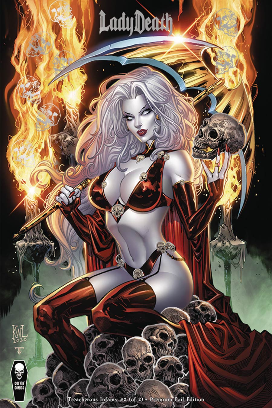 Lady Death Treacherous Infamy #2 Cover C Variant Ken Lashley Premium Foil Cover