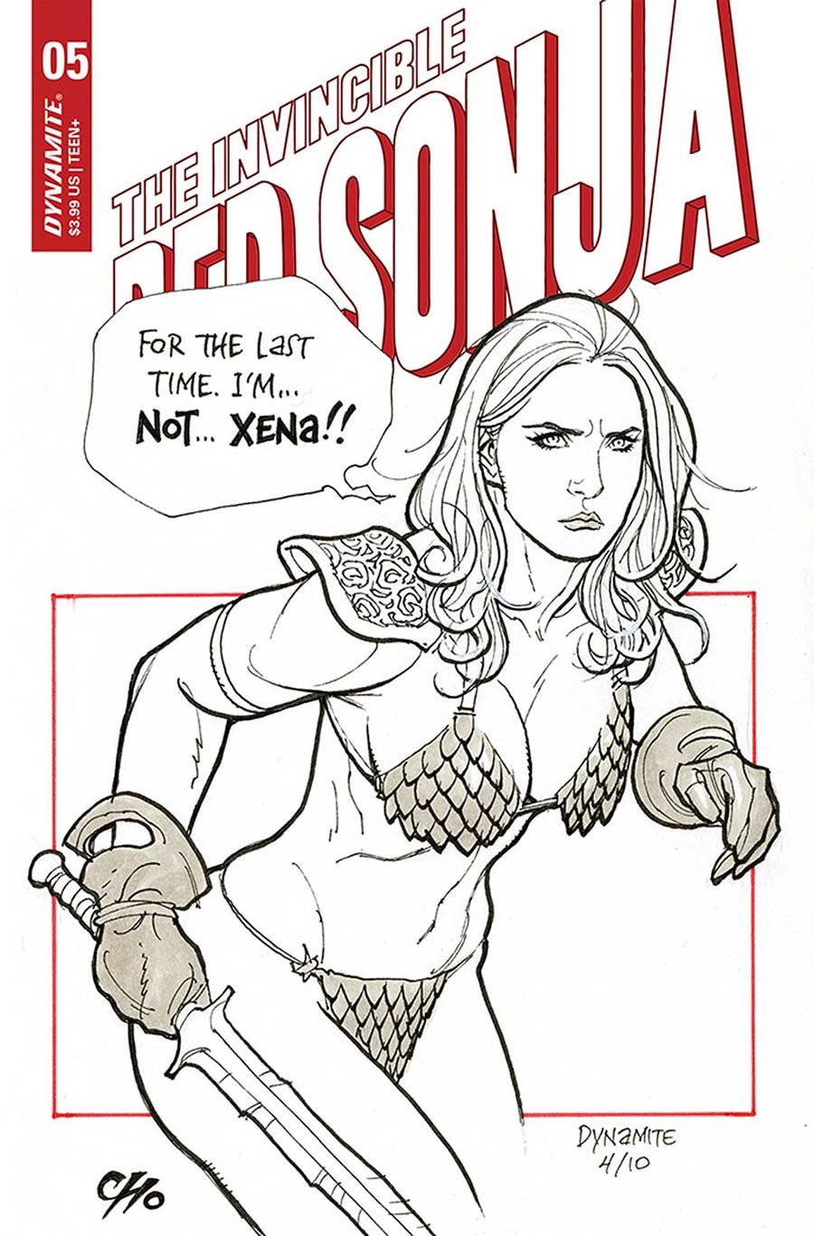 Invincible Red Sonja #5 Cover D Variant Frank Cho Outrage Cover