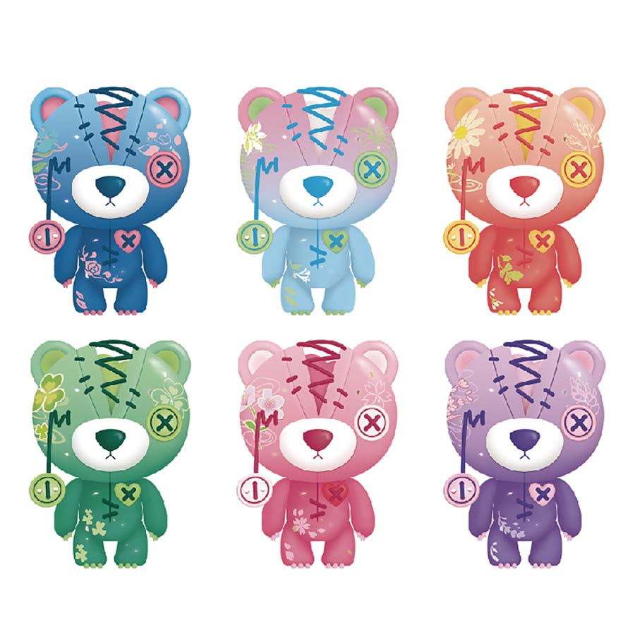 Joybrain Raggedy Teddy Flower Art Figure Blind Mystery Box 6-Piece Display