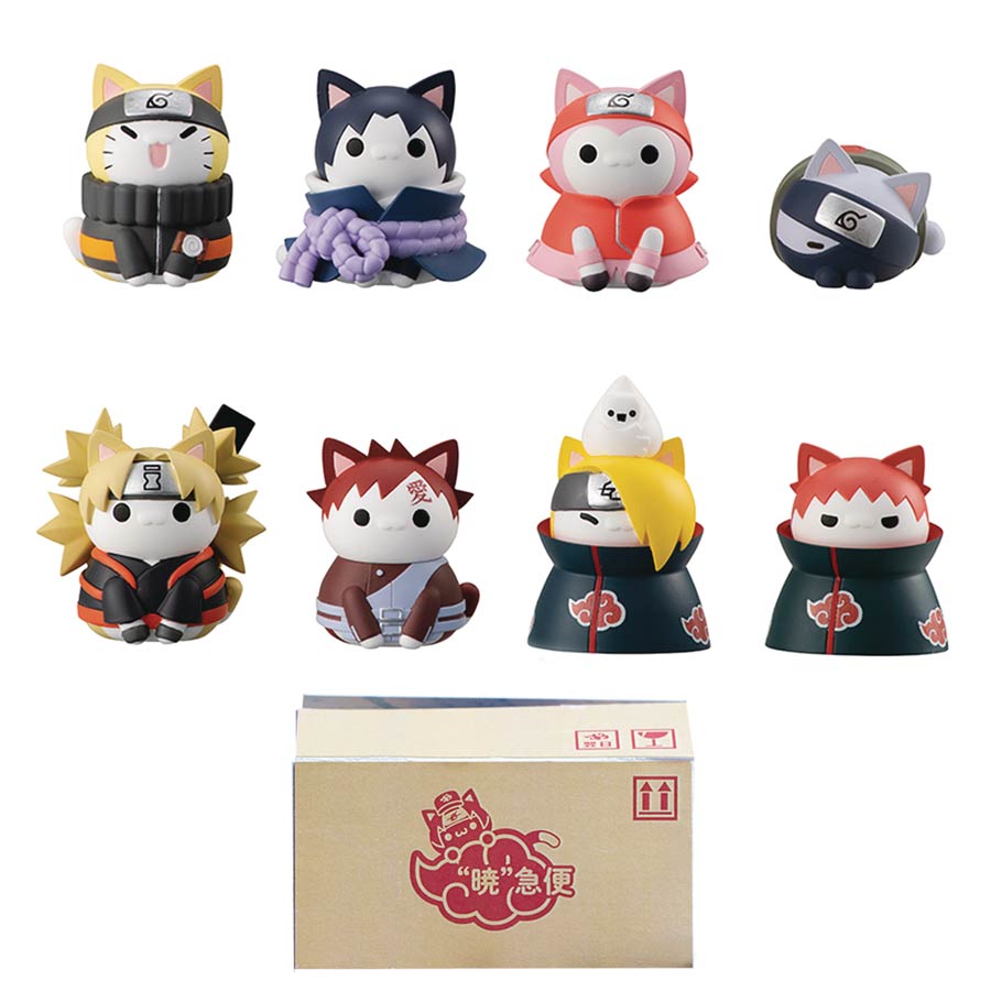Naruto Nyaruto Battle With Akatsuki Mini Figure 8-Piece Set With Gift