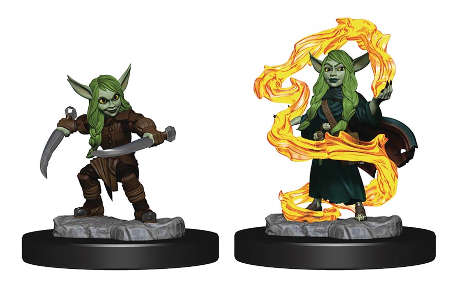Critical Role Unpainted Miniature Figure - Goblin Sorceror & Rogue Female
