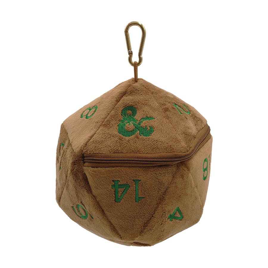 Dungeons & Dragons D20 Plush Green & Copper Dice Bag