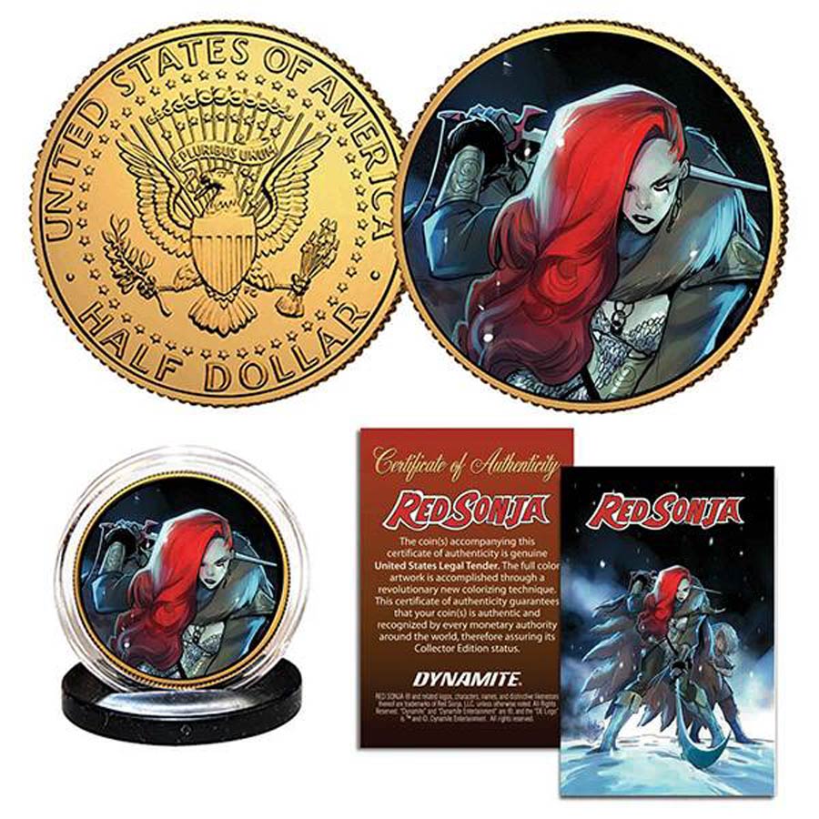 Red Sonja Mirka Andolfo Gold Collectible Coin