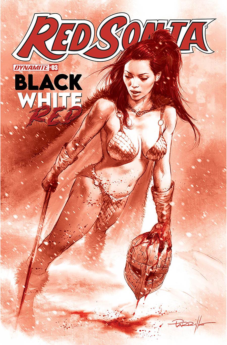 Red Sonja Black White Red #3 Cover E Incentive Lucio Parrillo Tinted Cover