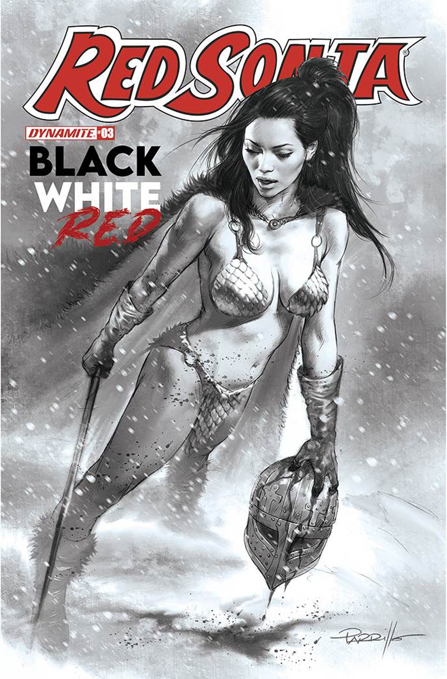 Red Sonja Black White Red #3 Cover H Incentive Lucio Parrillo Black & White Cover