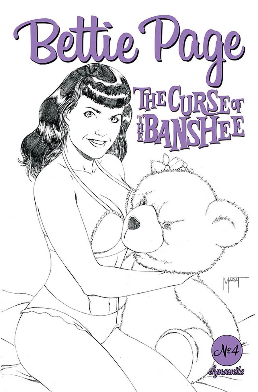 Bettie Page And The Curse Of The Banshee #4 Cover F Incentive Marat Mychaels Black & White Cover
