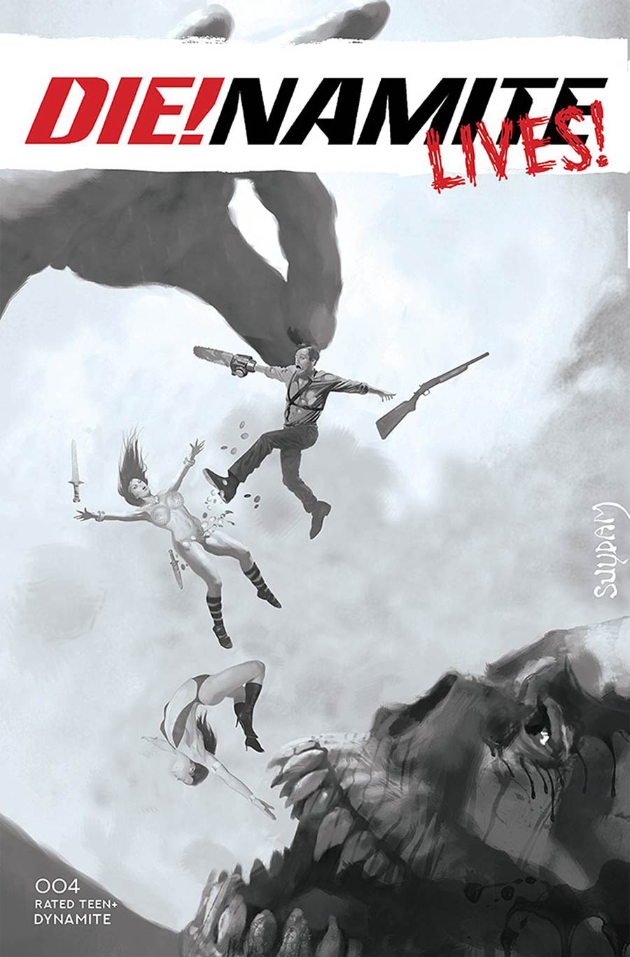 DieNamite Lives #4 Cover F Incentive Arthur Suydam Black & White Cover