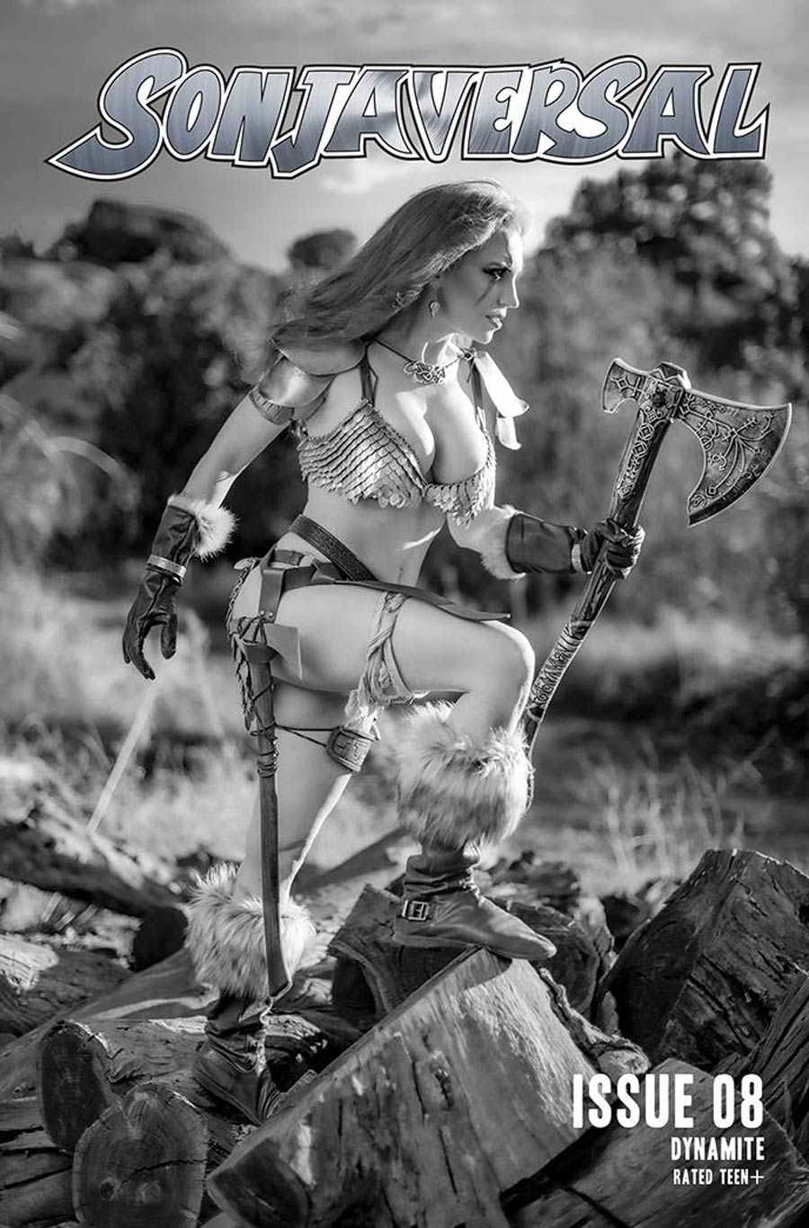 Sonjaversal #8 Cover I Incentive Gracie The Cosplay Lass Cosplay Photo Black & White Cover