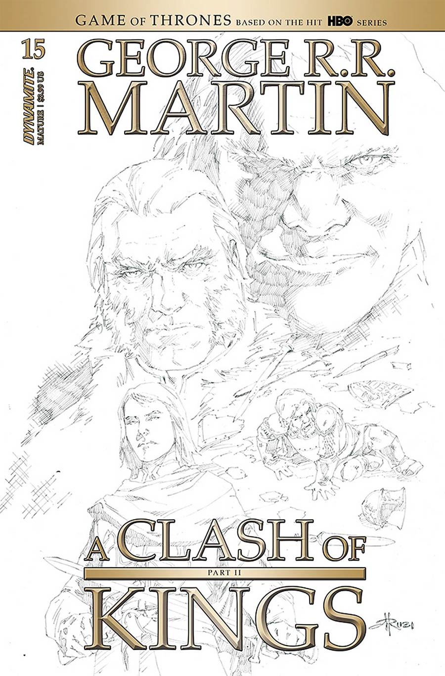 Game Of Thrones Clash Of Kings Vol 2 #15 Cover D Incentive Mel Rubi Black & White Cover