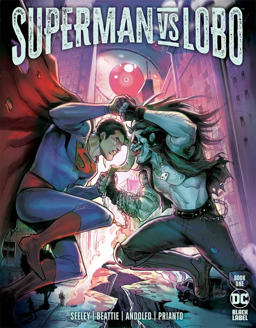 Superman vs Lobo #1 Cover E DF Signed By Tim Seeley & Sarah Beattie