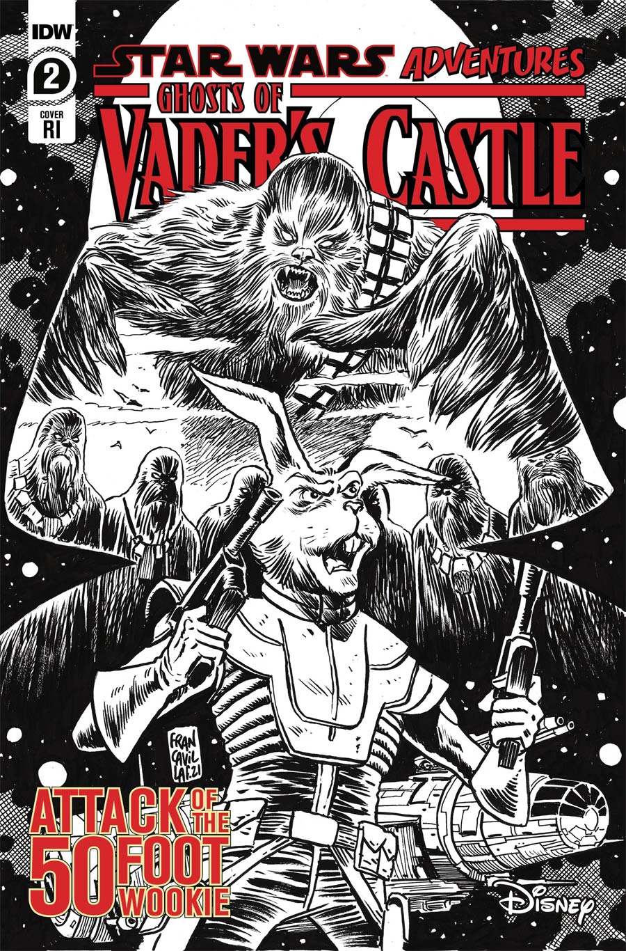 Star Wars Adventures Ghosts Of Vaders Castle #2 Cover C Incentive Francesco Francavilla Black & White Cover