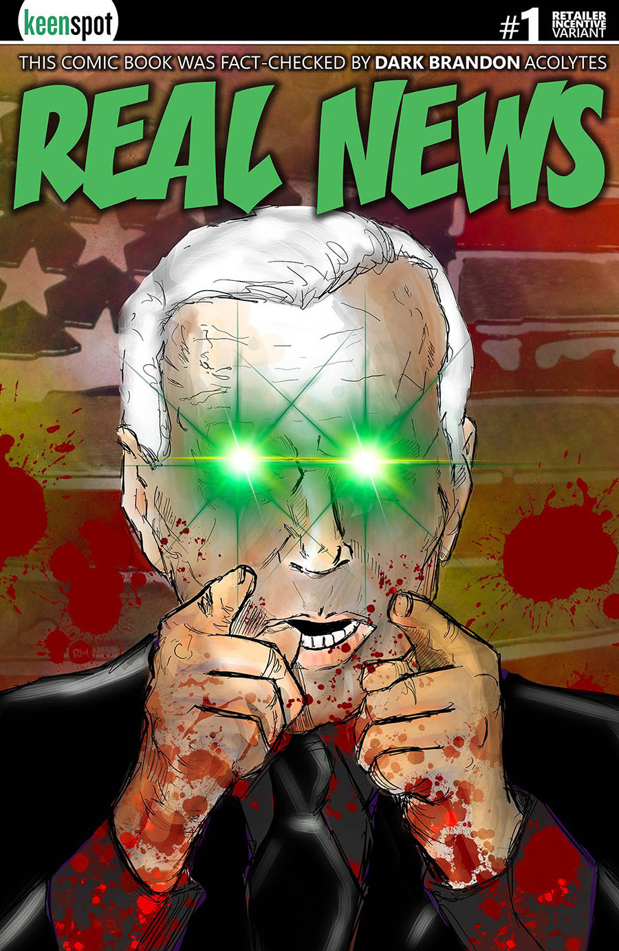 Bidens Titans vs Dracula Cover E Incentive Real News Variant Cover