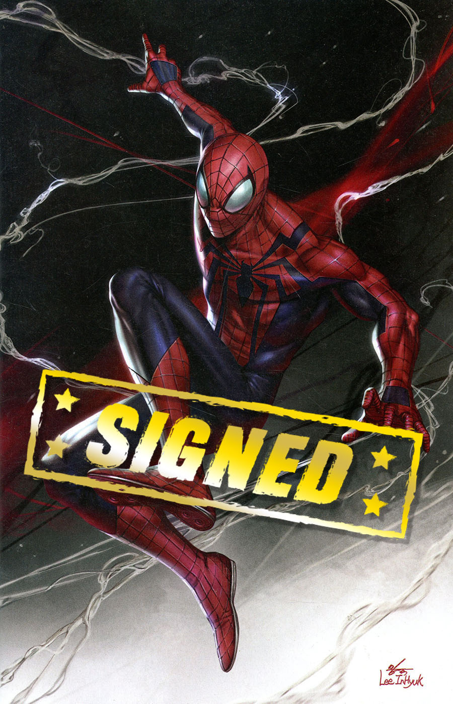 Amazing Spider-Man Vol 5 #75 Cover X Incentive Inhyuk Lee Virgin Cover Signed By Zeb Wells