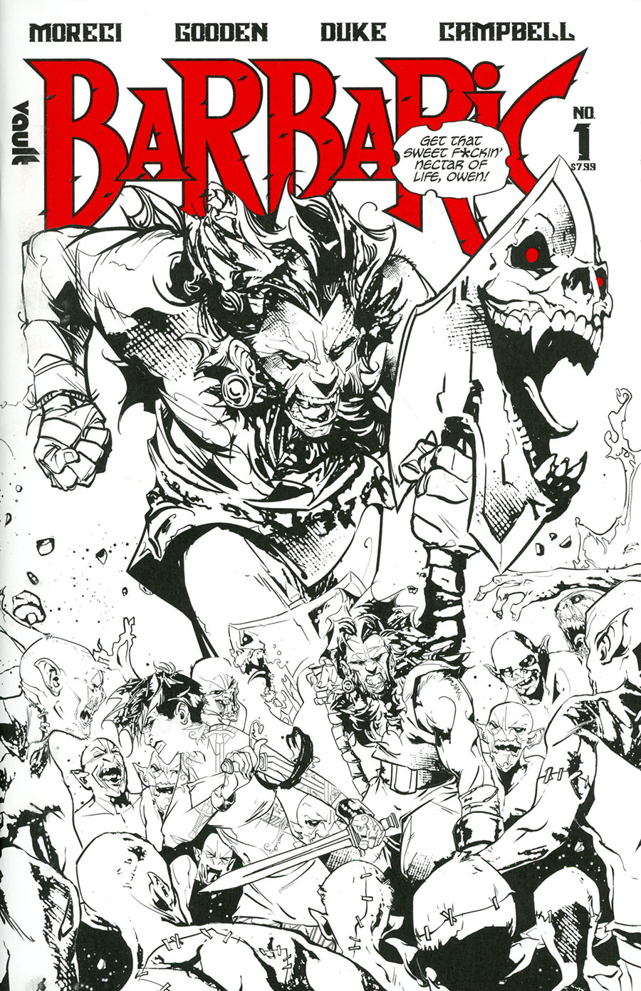 Barbaric Deluxe Black & White Edition #1 Cover A Regular Cover