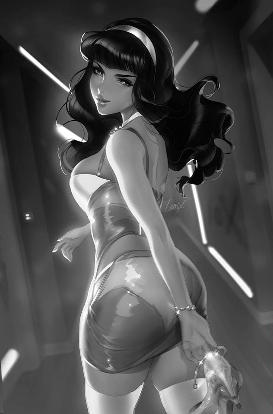 Bettie Page And The Curse Of The Banshee #2 Cover T Incentive Leirix Li Black & White Virgin Cover