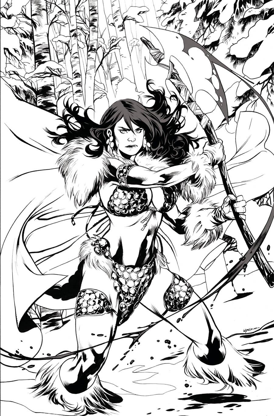 Red Sonja Black White Red #1 Cover R Incentive Emanuela Lupacchino Black & White Virgin Cover