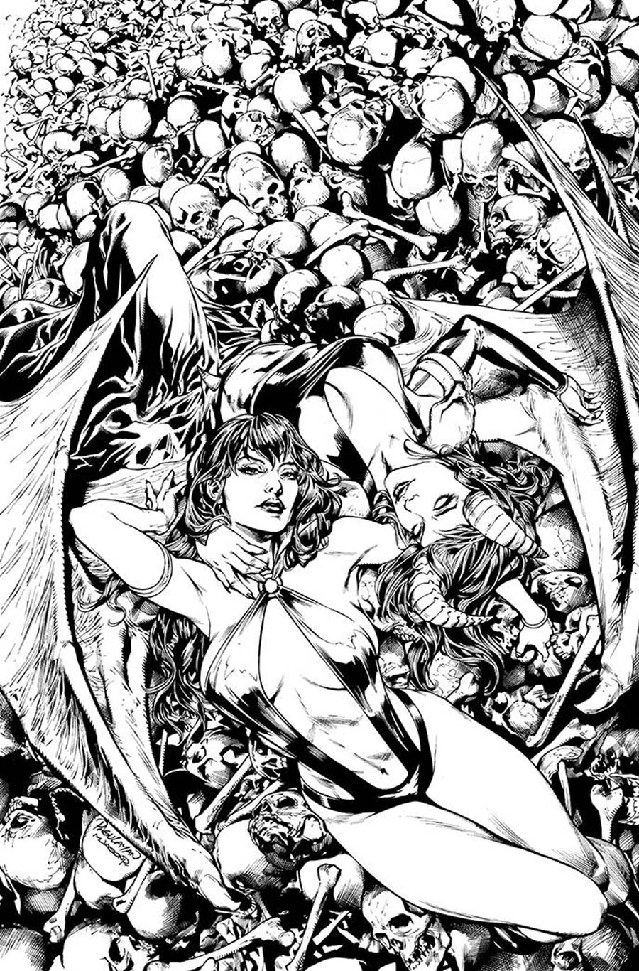 Vampirella vs Purgatori #5 Cover Q Incentive Carlo Pagulayan Black & White Virgin Cover