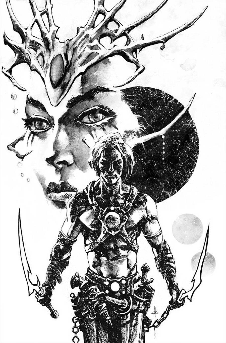 Dejah Thoris Versus John Carter Of Mars #1 Cover P Incentive Sebastian Fiumara Black & White Virgin Cover