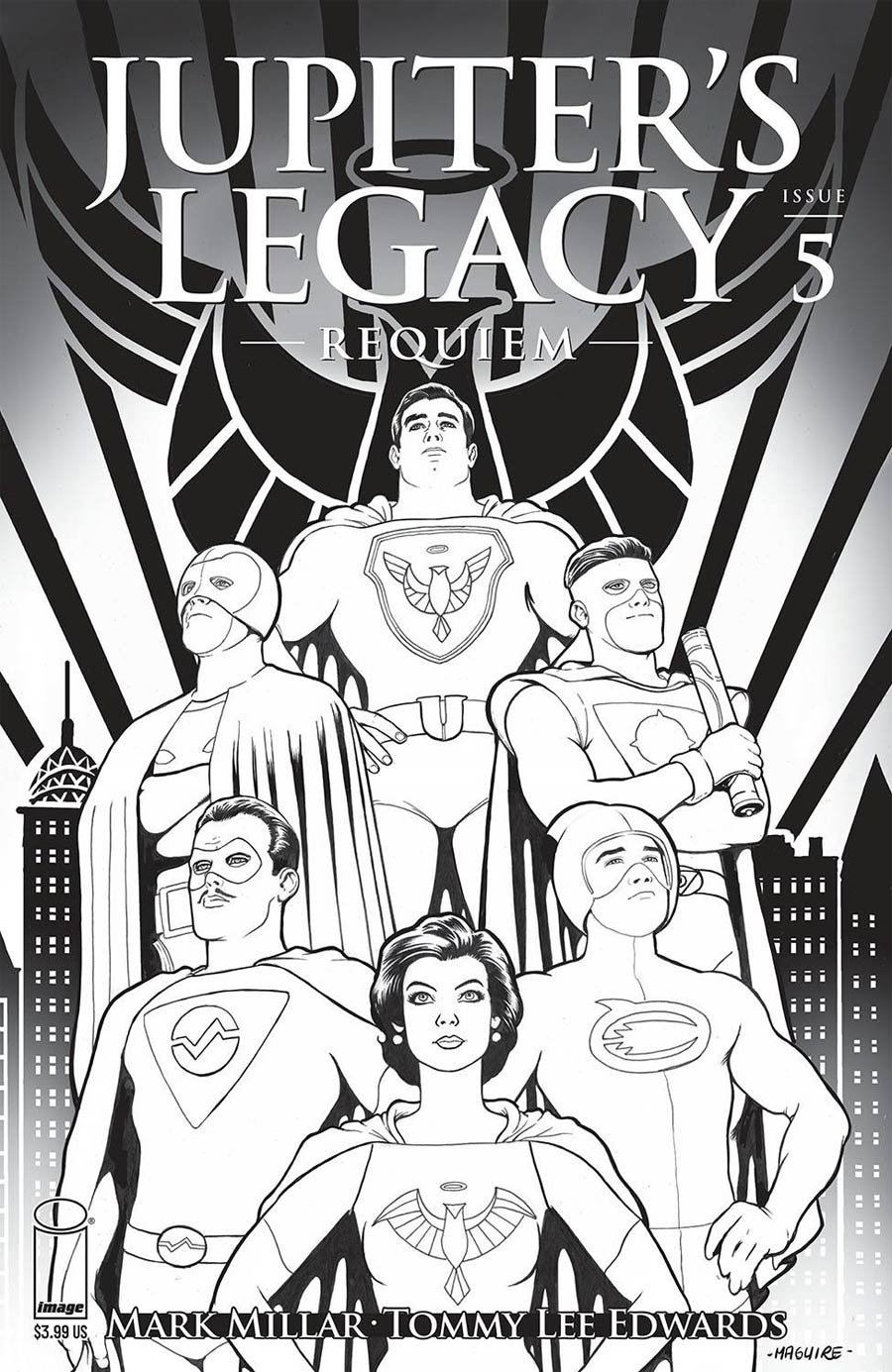 Jupiters Legacy Requiem #5 Cover C Variant Kevin Maguire Black & White Cover
