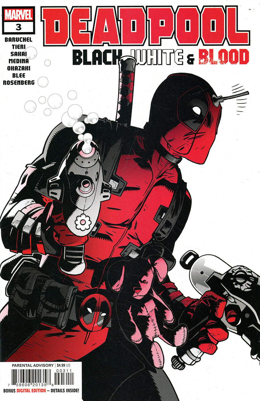 Deadpool Black White & Blood #3 Cover A Regular Kev Walker Cover