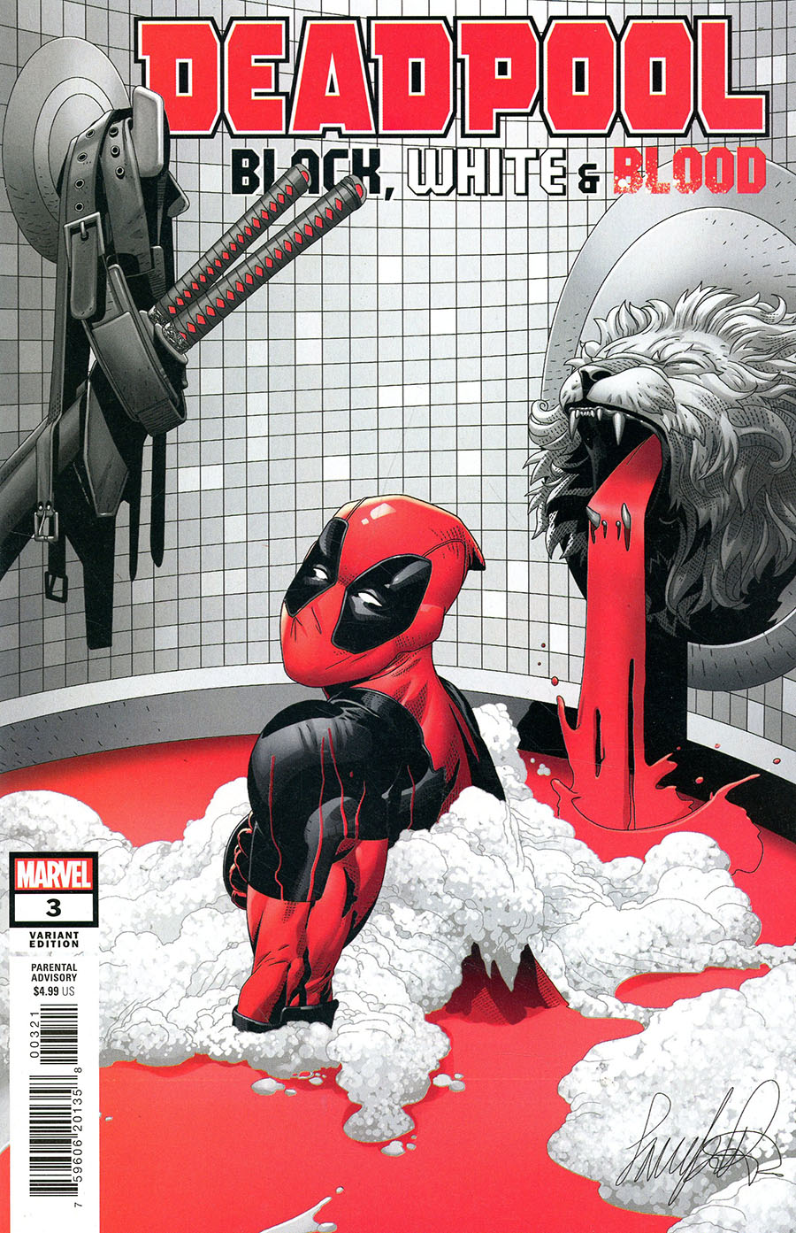 Deadpool Black White & Blood #3 Cover B Variant Salvador Larroca Cover